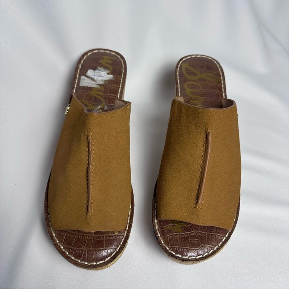 SAM EDELMAN Ranger Cork Wedge Brown Platform Open Toe Sandals sz 8.5 - Picture 3 of 11